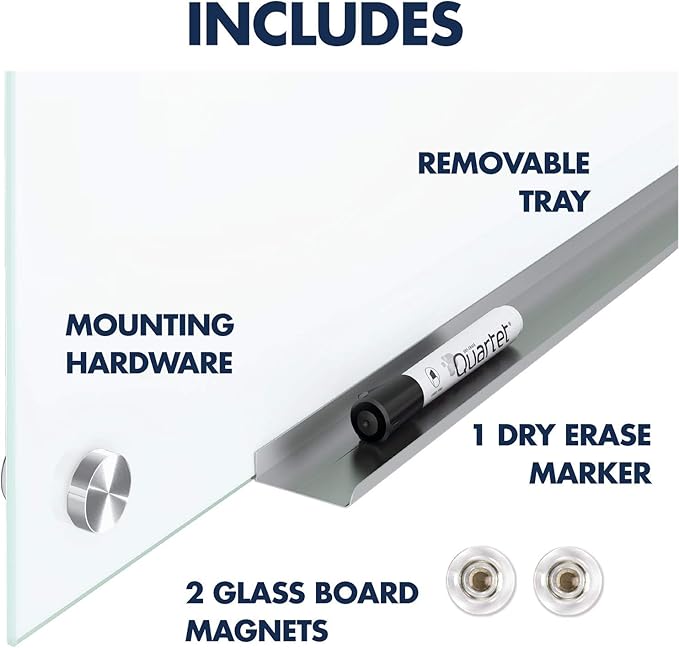 Quartet Dry Erase Board, Magnetic Whiteboard 4' x 3', Glass Board for Wall, Infinity, Brilliance White (G24836W)