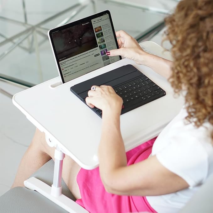Limitless TotalDesk Portable Workstation and Lap Desk with Adjustable Height & Tilt (White)