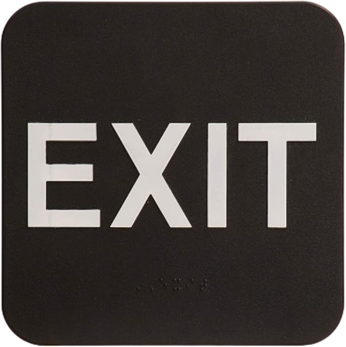Exit - Black - White Sign