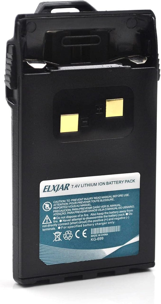(2-Pack) 7.4V 1700mAh Li-ion Battery Replacement for Wouxun KG-UV6D KG-UVD1P KG-UV2D KG-669 KG-689 KG-699E KG-679 KG-659 KG-801 1A17KG-3 Two Way Radio