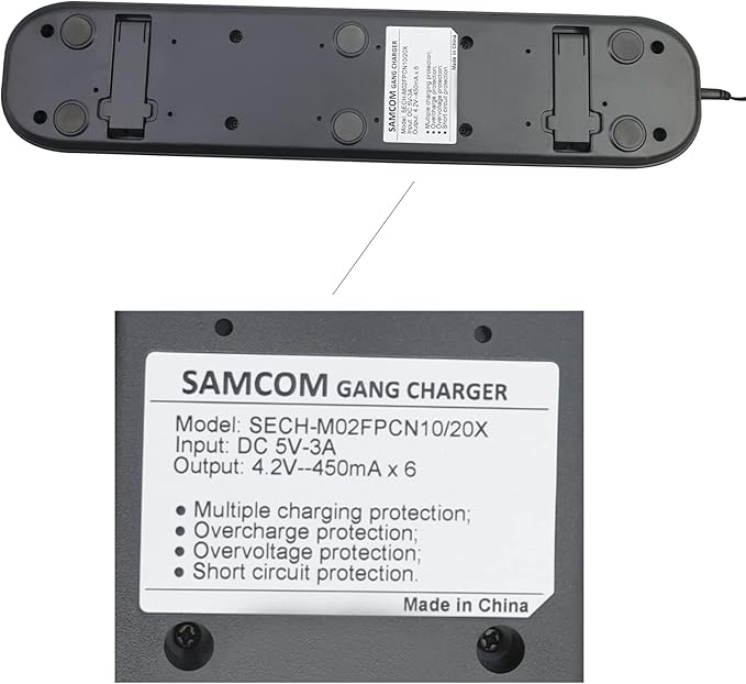 SAMCOM FPCN10A Six-Way Charger Multi Unit Charging Station Rapid Bank Chargers ONLY Compatible with SAMCOM FPCN10A Walkie Talkie and Batter,No Radios