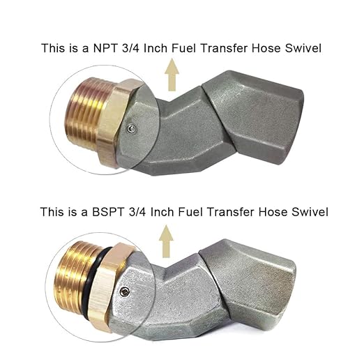 2PCS 3/4 Inch NPT Fuel Hose Swivel 360 Rotating Connector for Fuel Nozzle Multi Plane Fuel Plane Swivel