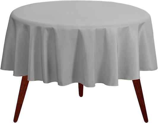 Gee Di Moda Round Tablecloth - 120 Inch Charcoal Round Table Cloth for 60 to 96 Inch Round Tables - Heavy Duty Washable Fabric - for Buffet Table, Holiday Party, Dinner, Wedding & Baby Shower