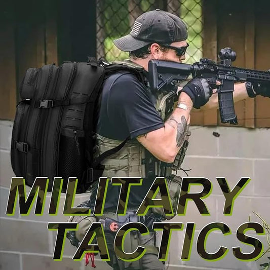 50L Military Tactical Backpack for Men,Water Resistant Day Backpack Molle Army 3 Days Assault Pack Bug Out Bag,Heavy Duty Hiking Treeking Gym Rucksack Black