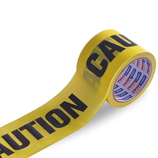 ADHES Yellow Caution Tape Roll, 3 inch x 300ft Hazard Tape Construction Tape for Danger/Hazardous Areas, Ideal Use for Parties, Decorations