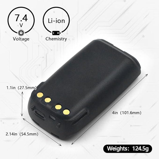 (2-Pack) 7.2V 3000mAh Li-Po Battery Replacement for TYT TH-UV8000D TH-UV8000E TC-8000 TC-8000V High-Capacity Rechargeable Pack for Two-Way Radios