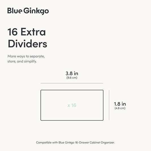 BLUE GINKGO 16 Dividers - Compatible with Medium 16-Drawer Storage Cabinet (16-Pack) - Clear