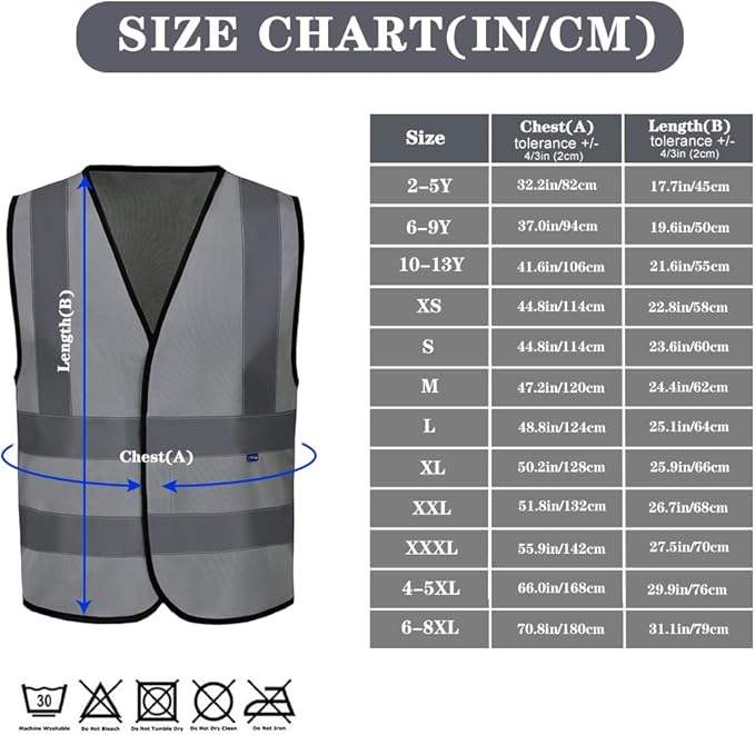 AYKRM 12 colour High visibility viz vest hi vis viz reflective work construction safety vest (XS-8XL)