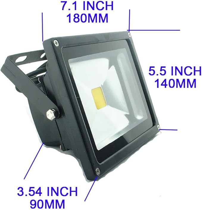 QUANS 20W 12V 24V AC DC Ultra Bright White LED Security Wash Flood Light Floodlight Lamp High Power Black Case Waterproof IP65 Superbright 6000K 6500K (Cool White), 12-24V Input Low Voltage
