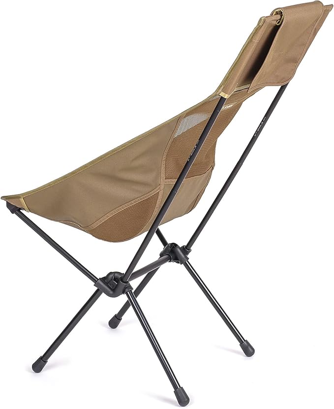 Helinox Sunset Chair Lightweight High-Back Collapsible Camping Chair Coyote tan, 3.4Ibs Outdoor Chairs, Picnic Chair, Portable Camping Chair, with Side Pockets