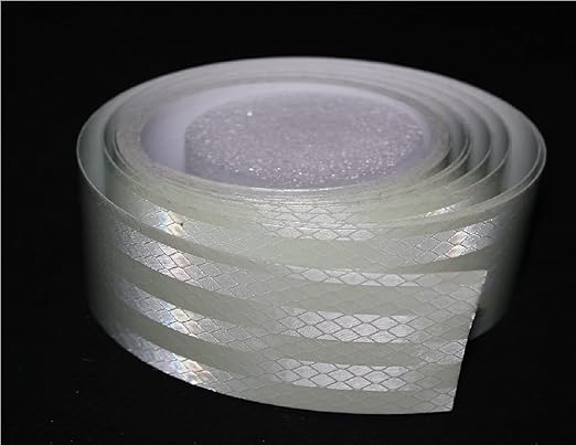 Reflective Tape Green and White 4 inch X 168 feet, Outdoor Waterproof Hazard Conspicuity Safety Industrial Marking Tape