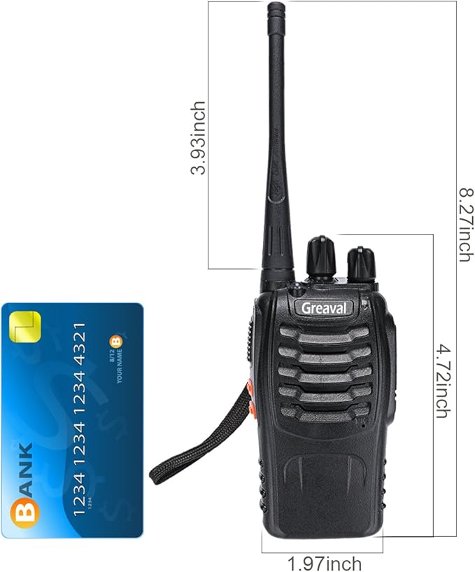 GV-8S Walkie Talkies 20 Pack Rechargeable Two-Way Radios with Earpiece 16 Channel UHF Radio for Adults, Li-ion Battery and Charger Included, Long Range Two Way Radio (Pack of 20)