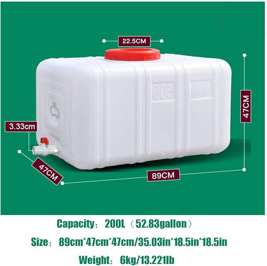 Food Grade Water Carrier 45L/75L/100L/200L Water Container Water Container with Faucet,Portable Water Storage Jug Perfect for Outdoors Camping Hiking Emergency(Size:200L/52.83gal)