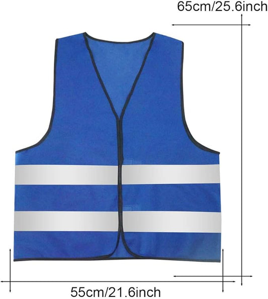 Reflective Safety Vest High Visibility Emergency Vest Construction Mesh Vest Industrial Lightweight Vest Breathable Traffic Vest Neon Blue for Night Running 5PCS