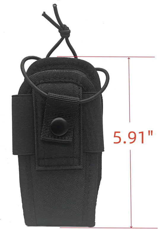 Molle Radio Pouch Walkie Talkie Bag Case Holder Belt Holster for Baofeng uv5r uv-5r uv 5r (Short, Black)
