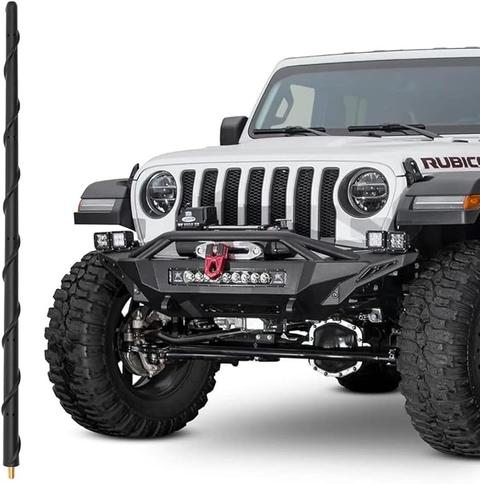 16 Inch Antenna Compatible with 2007-2025 Jeep Wrangler Gladiator Sport 4xe Willys Rubicon Sahara Mojave, Short Antenna Replacement Jeep JK JL JT JKU JLU Accessories