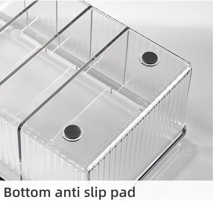 Clear Electronics Organizer Boxes, 6 Capacity Acrylic Charger Organizer with Cover and 1 Plastic Cable Ties for Home and Office