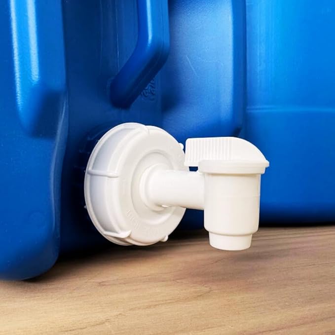 5-Gallon Stackable Water Storage Containers, w/Lids + Spigots, Easy Fill, Survial Supply, Emergency Water Storage for Camping and Disaster Preparedness, RV, Camping, 30 Gallon (6 Tanks Set)