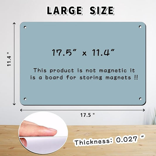 2Pack Magnetic Board 17.5" x 11.4" Magnet Bulletin Board is Suitable for displaying Notes, Photos,Magnetic Letters,Suitable for Walls, refrigerators, cabinets, etc(Blue)