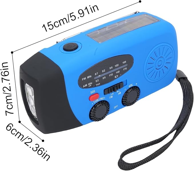 Yunir Emergency Radio, Solar Hand Crank Portable AM FM Radio Phone Charger with 2000mAh Battery, for Camping Hiking Power Outage (European Version)