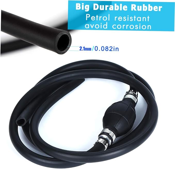 Fuel Transfer Siphon Pump for Gasoline and Oil High Flow Hand Pump with Rubber Hose Inner Portable Vehicle Emergency Fuel Transfer Tool for Cars and Trucks