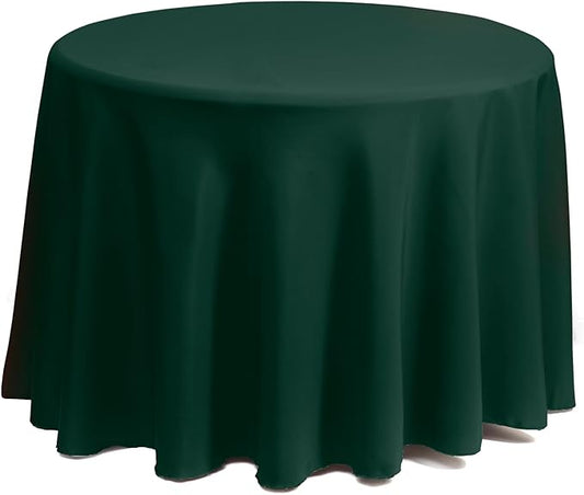 Gee Di Moda Round Tablecloth - 120 Inch Hunter Green Round Table Cloth for 60 to 96 Inch Round Tables - Heavy Duty Washable Fabric - for Buffet Table, Holiday Party, Dinner, Wedding & Baby Shower