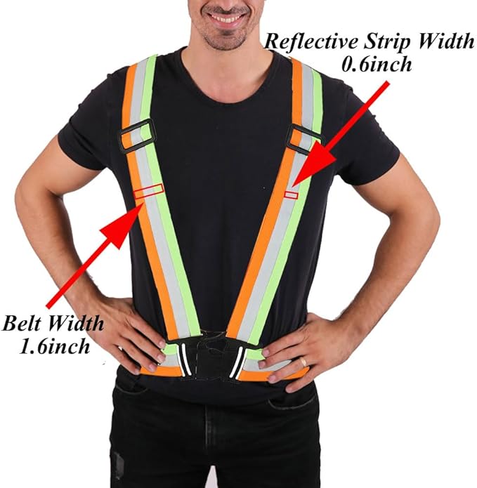 5 Pack Reflective Safety Vest for women, men and kids, Lightweight & Adjustable hi vis vest for Running, Cycling, Rucking