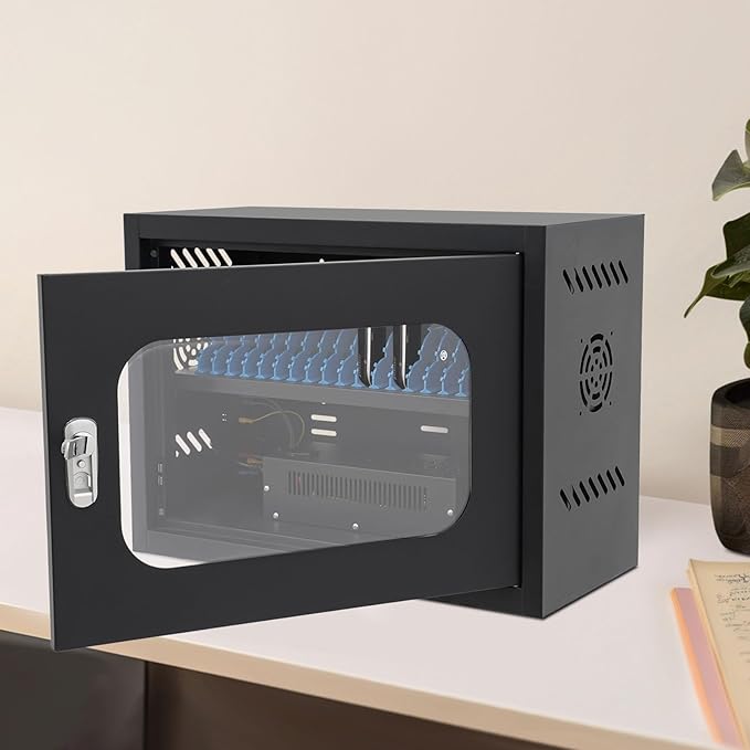 20-Device Charging Station, Charging Cabinet for Cellphones & Tablet Computers, Rechargeable Cellphone Locker Storage Charging Station, Locking Laptop Storage Box with Cable Management