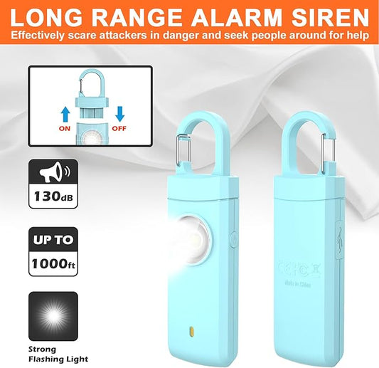 Self Defense USB Rechargeable Alarm,130 dB Loud Siren with LED Strobe Light,Keychain Design for Easier Carrying, Personal Alarm for Women, Children, Elderly. (Black)