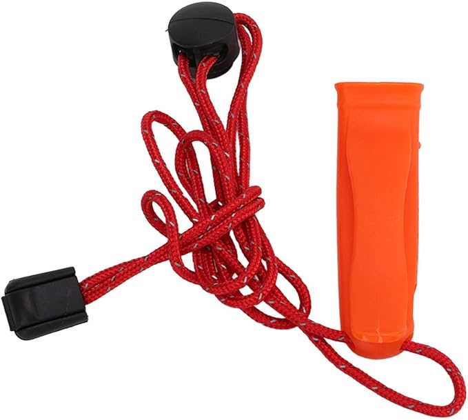 Pwshymi Emergency Whistle Sturdy, Super Loud Safety Whistle for Outdoor Hiking, Camping, Plastic Orange