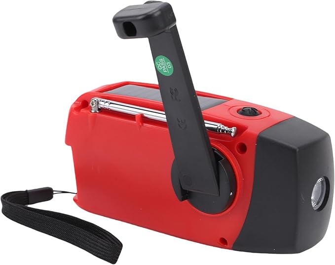 CUIFATI Solar Hand Crank Emergency Radio with LED Flashlight, 2000mAh Portable Weather Radio with AM FM WB, Rechargeable Battery Powered Radio for Outdoor