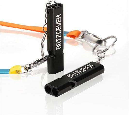 Survival Whistles 4-Pack & 6-Pack, Aluminum Emergency Safety Whistle with Lanyard and Keychain, Waterproof & Unbreakable for Hiking, Camping, Dog Training, Coaching, Emergency Kits