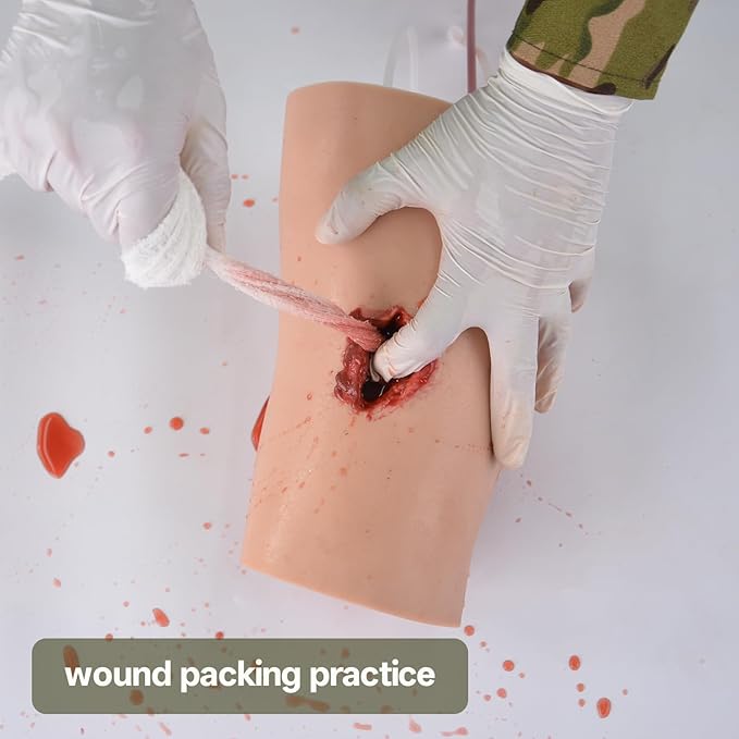 Lower Extremity Wound Packing Trainer Kit, Stop The Bleed Kit for Hemostasis Training & Tourniquet, Hemorrhage Control Thigh Bleeding Control Trainer for Medical Education