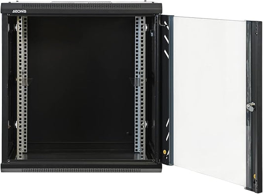 12U Professional Wall Mount Network Server Cabinet Enclosure 19-Inch Server Network Rack Low-Profile Black