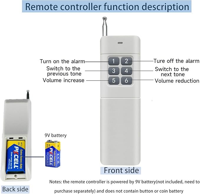 0.31mile Wireless Remote Control Siren Adjustable Volume Tone Waterproof 130dB Horn Security Alarm Systerm with LED Strobe Light AC110-120V