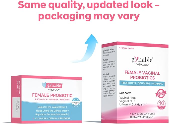 Gynable Vaginal Probiotics for Women,Female Probiotic for pH Balance with Lactobacillus 10 Billion CFU Probiotics Blend,Selenium-Vitamin D3,Promote Healthy Vaginal Odor & Vaginal Flora,30 Count