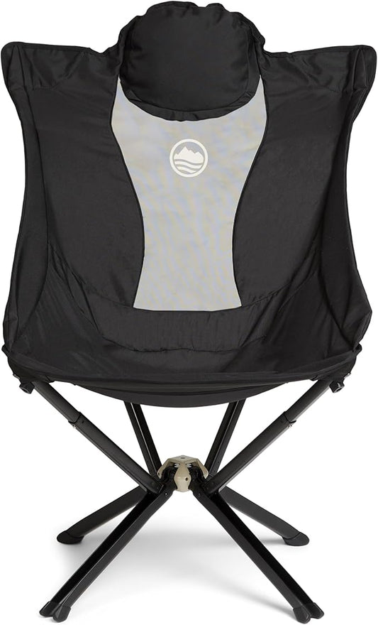 CLIQ EpiQ Outdoor Lounge Chair - Folding Camping Chairs Set Up in 15 Seconds - Lightweight Recliner Chair - Military Grade Frame Supports 400 Lbs Outdoor Adventures, Black