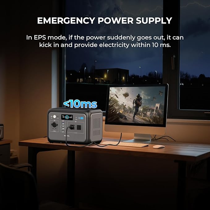 OUKITEL P800 800W Solar Generator with 100W Solar Panel, 512Wh Solar Powered Generator LiFePO4 Battery Emergency for Home Backup Camping RVs