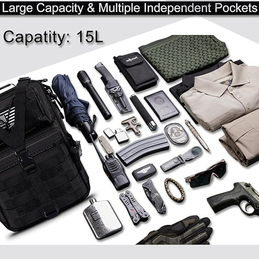 HAOMUK Tactical Sling Bag Pack Military Rover Shoulder Sling Backpack EDC Molle Assault Range Bag