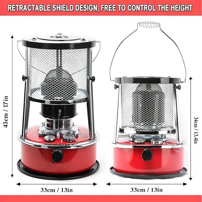 Kerosene Heater & Stove, Kerosene Heater for Indoor Use, 9000 BTU, Outdoor Camping Portable Camp Tent Heater for Ice Fishing, Hunting, Hiking, Survival Emergency & Patioļ¼4.6Lļ¼