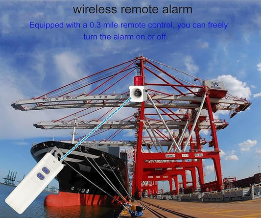 500 Meters(No Wall) Wireless Remote Control Outdoor Alarm Light Siren, LED Strobe Warning Light 120dB Horn Power 15W AC110V for Loss Prevetion, Warehouse, Factories( with Plug)