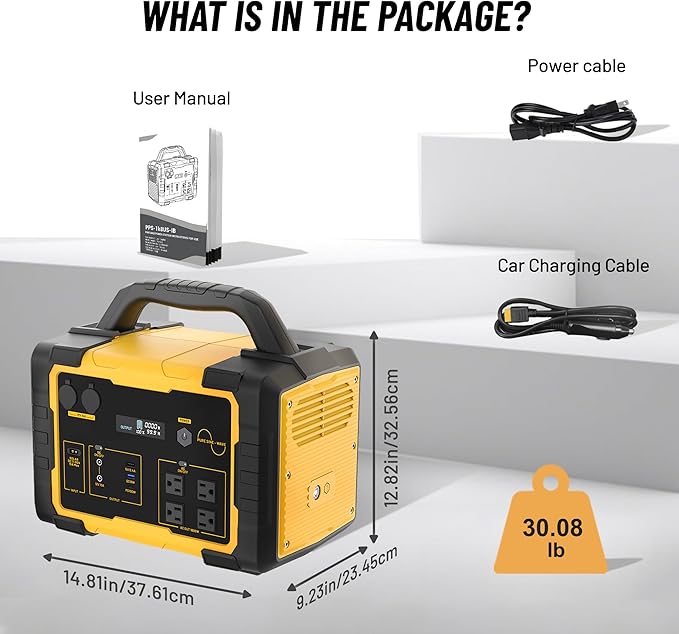 Portable Power Station, 1800W Solar Generator with 1024Wh LiFePO4 (LFP) Battery 120V AC Outlet Solar Powered Generators for Home Use Outdoor Camping RV Travel Emergency Battery Backup Power Supply