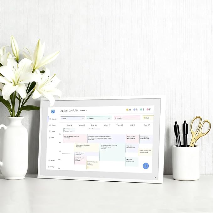 Smart Digital Calendar Wall Touch Screen 15.6'' - FHD Electronic Wall Calendar with Chore Chart, Family Schedule Planner & Meal Tracker, Support Wall/Desk Installation (15.6 inches)