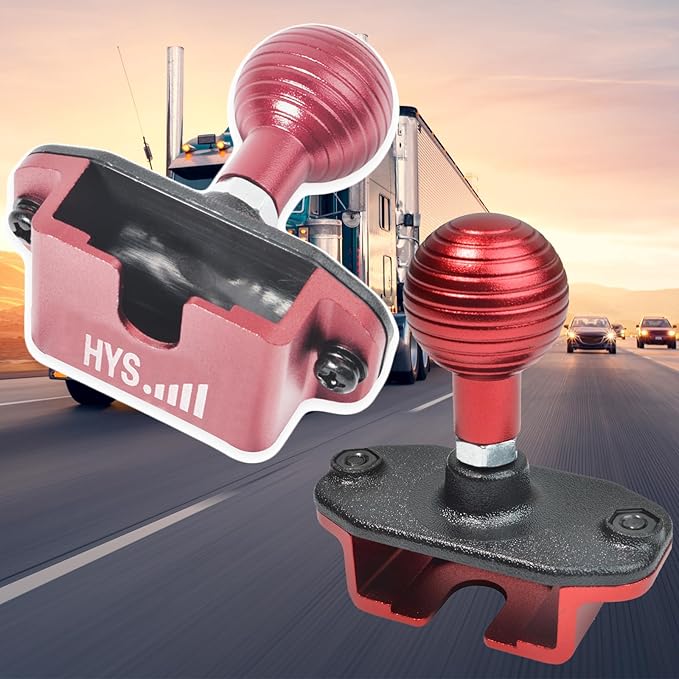 HYS 2 Way Radio/Walkie Talkie Mic Holder Aluminum Alloy with 1'' Ball for Handheld CB Radio W/ Belt Clip&Round Knob, Compatible with RAM Mounts B Size Double Socket Arm & Bike Motorcycle Radio Mount