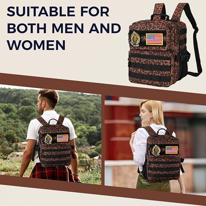 9L Mini Tactical Backpack for Men Women,Small Military Tactical Backpack for Sport,Gym,Hiking,Travel,Camping(Leopard)