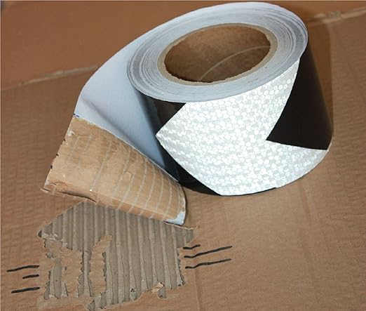 Reflective Tape Black White 3 inch Wide for Automobile, Outdoor Waterproof High Visibility Safety Warning Adhesive Strips (166 feet)