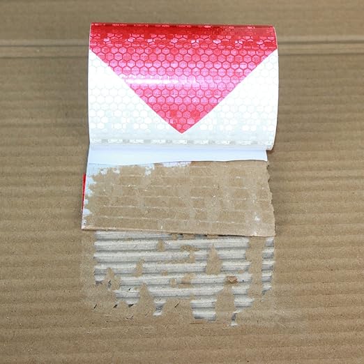 Reflective Tape Red and White 4 inch, Outdoor Waterproof Hazard Conspicuity Warning Industrial Marking Tape (11 feet)