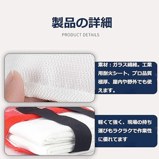 TONYKO 3.9 x 3.9ft Fiberglass Fire Blanket for Emergency Surival, Flame Retardant Protection and Heat Insulation (White-4PACK)