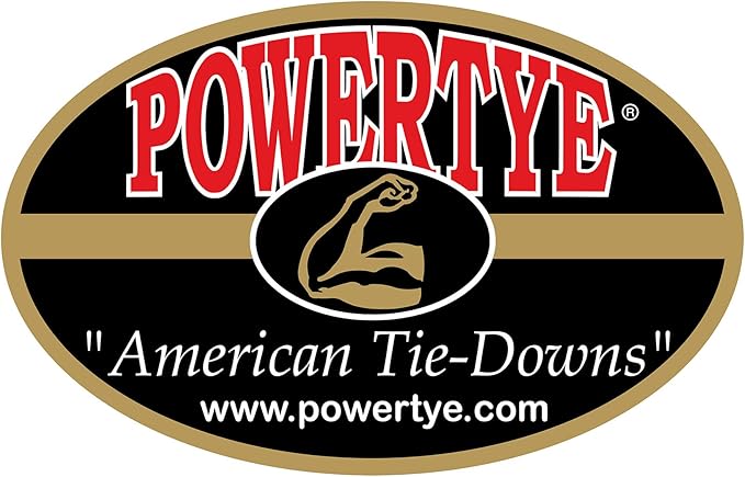 PowerTye 1.5in x 7ft Ergonomic Locking Ratchet Straps with Heavy-Duty S-Hooks - Made in USA - 1,000 lb. Working Load Limit / 3,000 lb. Breaking Strength - Red (Pair)