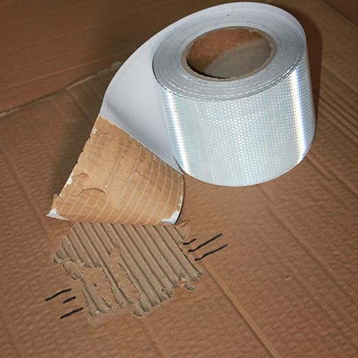 Non Fading Silver Reflective Tape 4 inch Wide, Outdoor Waterproof Safety Adhesive Stickers, High Visibility Industrial Marking Tape (168 feet)